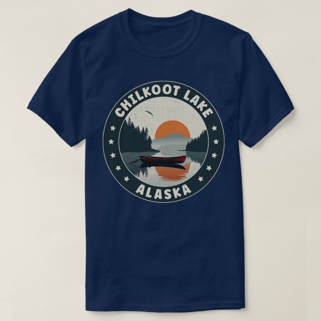 Camiseta Chilkoot Lake Alaska Sunset TSirt (Frente do Design)