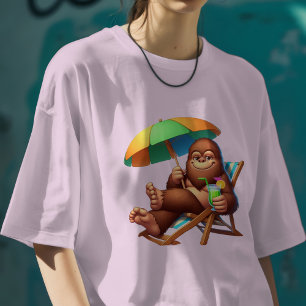 Camiseta Chill Bigfoot Beach Vibes Funny Summer Sasquatch