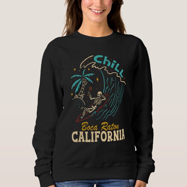 Camiseta Chill Boca Raton California Skeleton Beach (Frente)