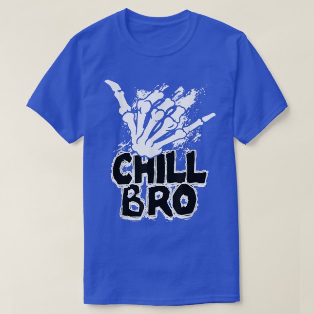 Camiseta Chill Bro Skeleton Gesture Grunge Rock Punk (Frente do Design)