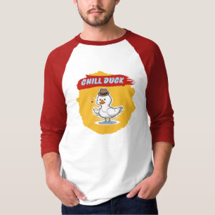 Camiseta Chill Duck - Engraçado Cartoon Duck Legal Raglan