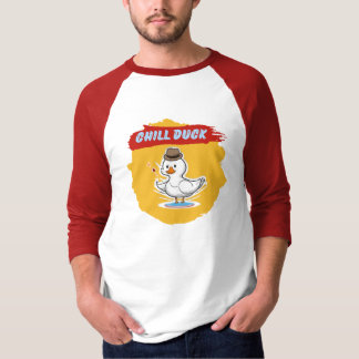Camiseta Chill Duck - Engraçado Cartoon Duck Legal Raglan