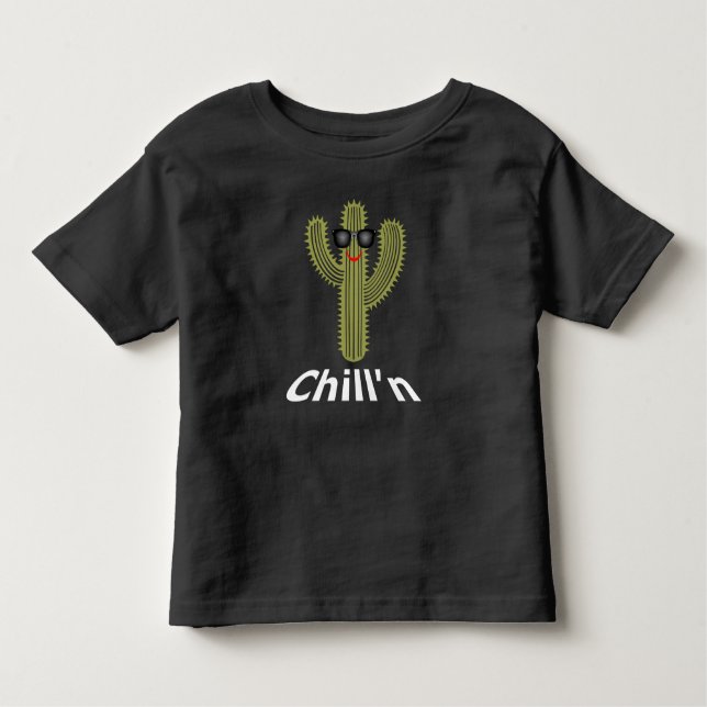 Camiseta Chill N Cactus Design - Toddler Fine Jersey T-Shir (Frente)