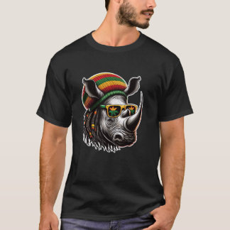 Camiseta Chill Reggae Culture Vibe Rasta Dreadlocks Rhino i
