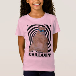 Camiseta CHILLAXIN' Gato Manx Gordo com Óculos de