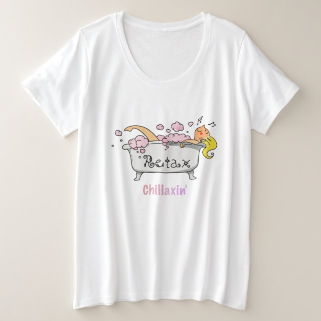 Camiseta Chillaxin’ Vibes – Cute Relaxation Cartoon (Frente do Design)