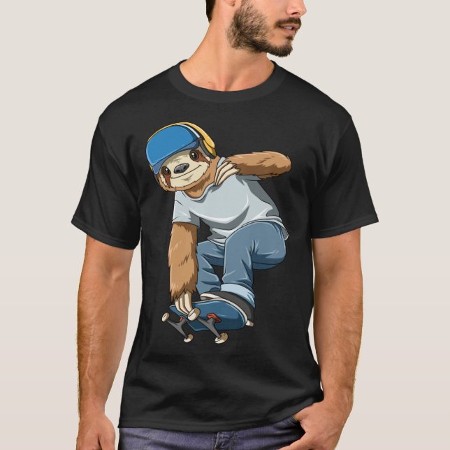 Camiseta Chilled Sloth Skateboarding   Skater (Frente)