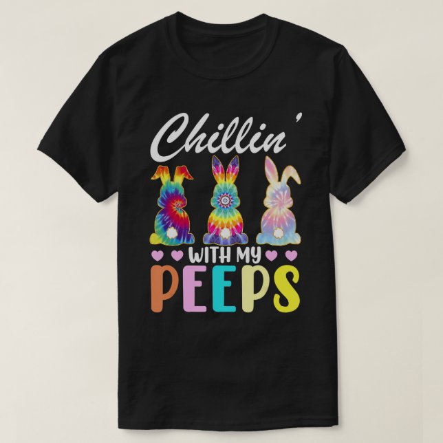 Camiseta Chillin Com A Minha Páscoa De Coelho Coelho Corajo (Frente do Design)