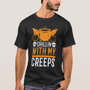 Camiseta Chillin Com Meu Creeps Vampire Skeleton De Hallowe