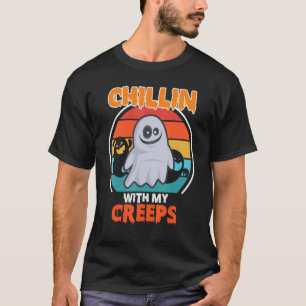 Camiseta Chillin Com Meu Creeps Vampire Skeleton De Hallowe