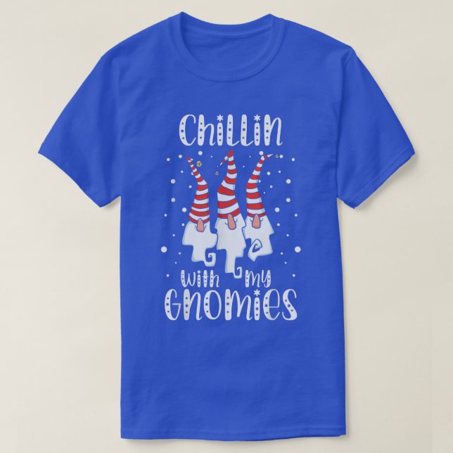 Camiseta Chillin Com Meu Gnomo do Jardim de Natal (Frente do Design)