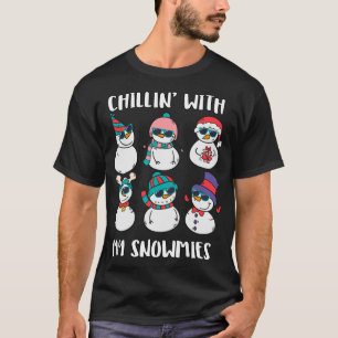 Camiseta Chillin Com Meu Pijama Da Família Snowmies Snowman