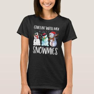 Camiseta Chillin Com Meu Pijama Da Família Snowmies Snowman