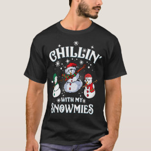 Camiseta Chillin Com Meu Pijama Da Família Snowmies Snowman