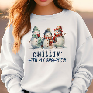 Camiseta Chillin' Com Meus Bonecos de Neve