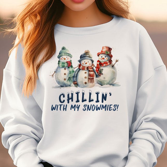 Camiseta Chillin' Com Meus Bonecos de Neve (Criador carregado)