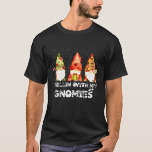 Camiseta Chillin 'Com Meus Gnomies Jardim Anão Natal Pa
