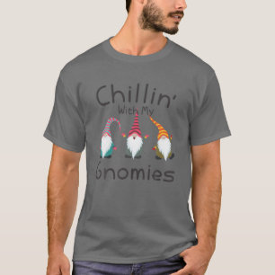 Camiseta Chillin Com Meus Gnomies Santa Claus Garden Gnomo 