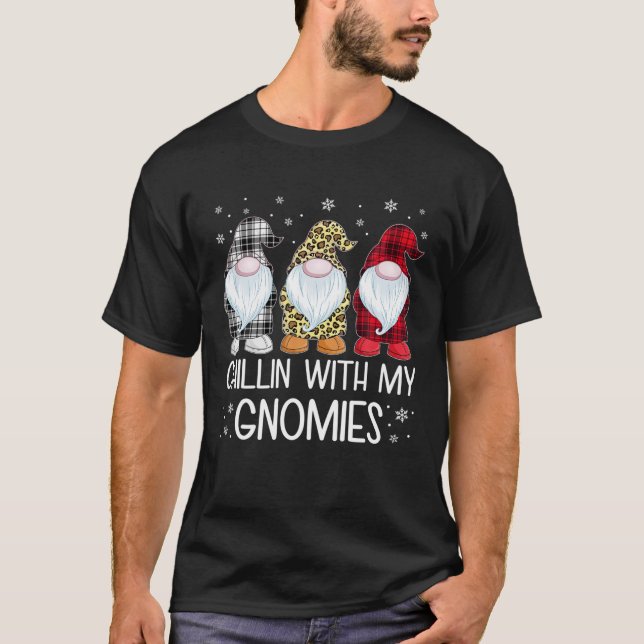 Camiseta Chillin Com Meus Gnomos Crianças Engraçadas Gnomos (Frente)