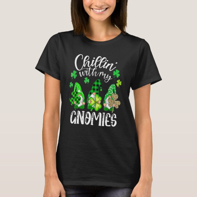 Camiseta Chillin Com Meus Gnomos Leopard Xadrez Buffalo Rua (Frente)