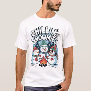 Camiseta Chillin' com Meus Snowmies