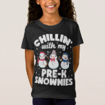 Camiseta Chillin Com Meus Snowmies Cute Snowman Fez Christm<br><div class="desc">Chillin Com Meu Suéter De Neve Bonito</div>