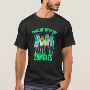 Camiseta Chillin Com Meus Zombies Halloween Boys
