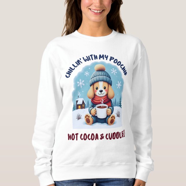 Camiseta Chillin com minha Cocda e Cudles gostosas de Pooch (Frente)
