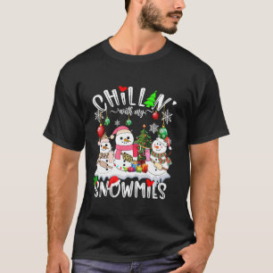Camiseta Chillin com minha família Snowmies de Natal Boujee