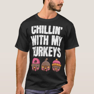 Camiseta Chillin Com Minha Família Turkeys Garotas Graças
