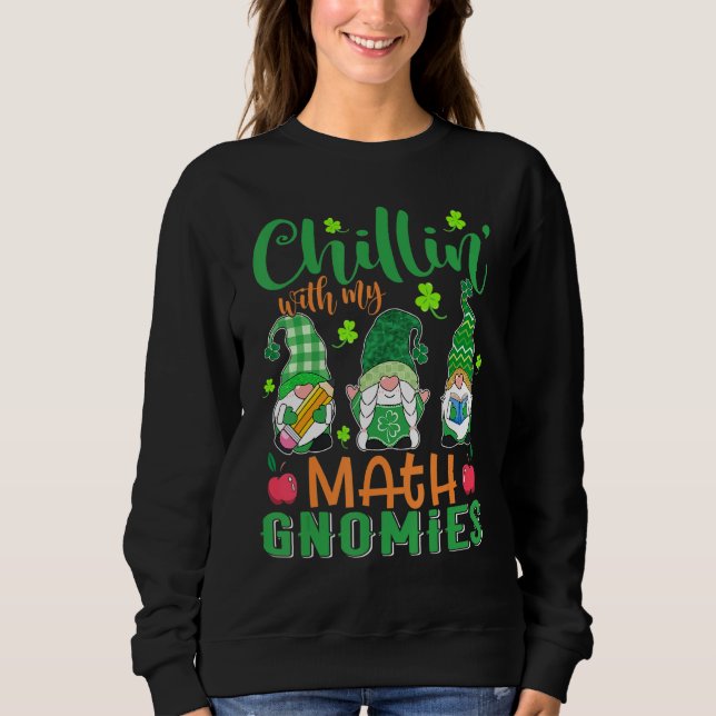 Camiseta Chillin Com Minha Gnomia Matemática Patricks Day T (Frente)