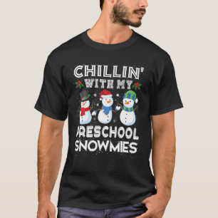 Camiseta Chillin com minha pré-escola Ensinando o Natal