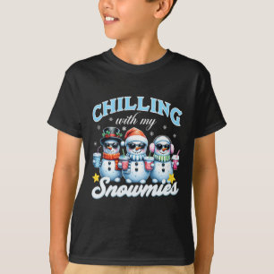 Camiseta Chillin Com Minhas Neves Engraçado Snowman Natal K