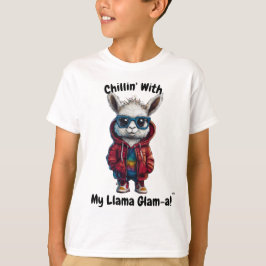 Camiseta Chillin' com My Llama Glam-a - Cute Youth Hoodie