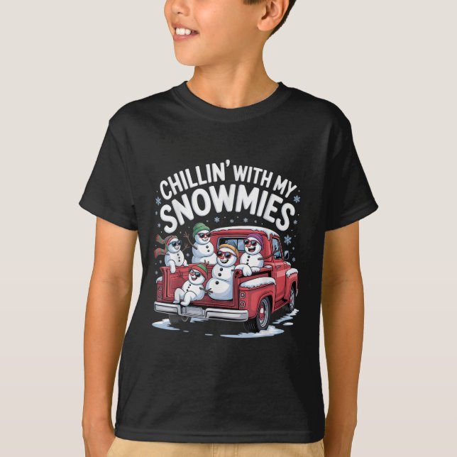 Camiseta Chillin Com O Meu Cristo De Truck Snowman (Frente)