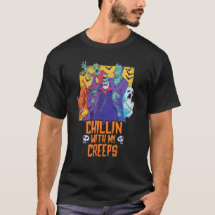 Camiseta Chillin Com O Meu Zombie Dia de as Bruxas engraçad