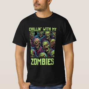 Camiseta Chillin Com O Meu Zombies Halloween