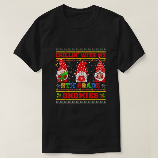 Camiseta Chillin' Com Os Meus Gnomos Da 5 (Frente do Design)