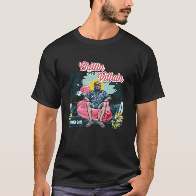 Camiseta Chillin Como Um Felon Beach Summer Funny Trump 202 (Frente)