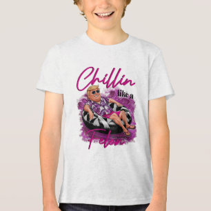 Camiseta Chillin Como Um Felon Retro Verão Rosa Engraçado
