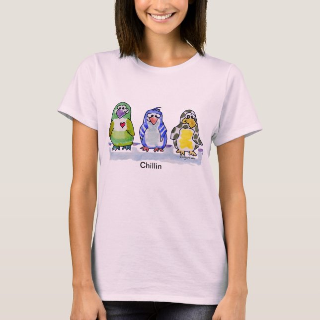 Camiseta Chillin Cute Cartoon Penguins Tshirt (Frente)
