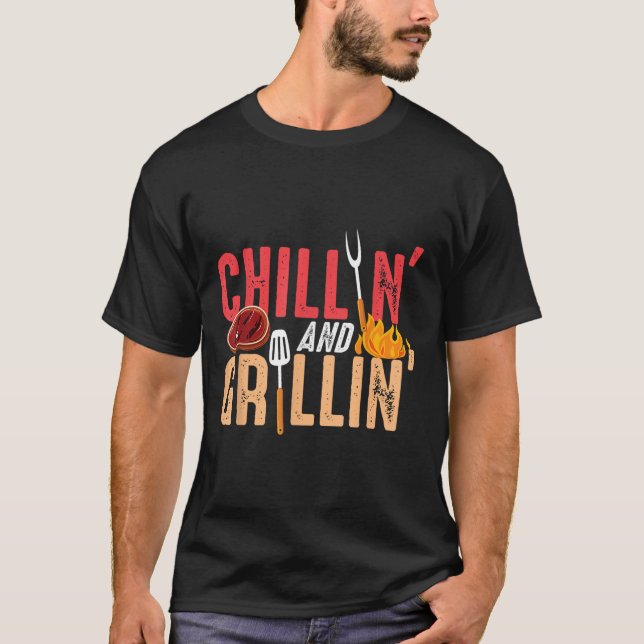Camiseta Chillin E Grillin Barbecue Party (Frente)