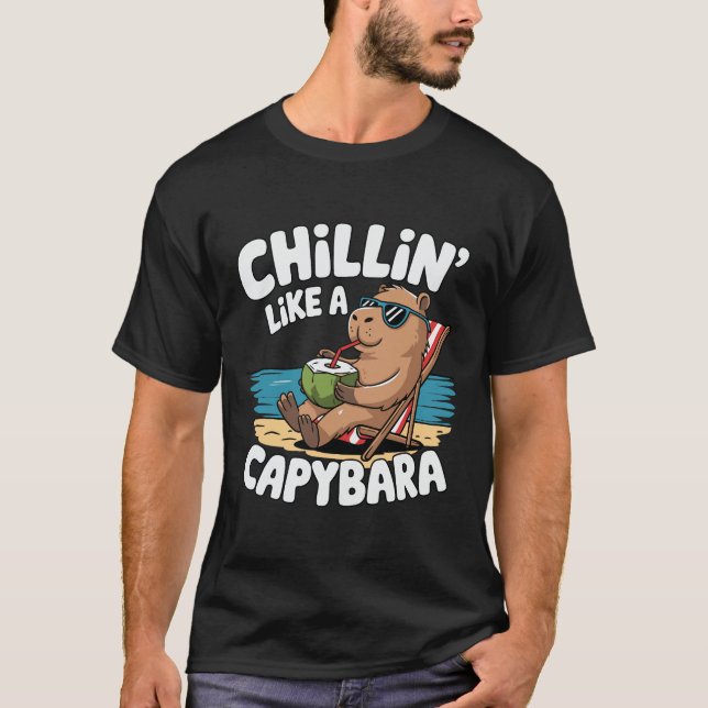 Camiseta Chillin' Like a Capybara Funny Summer Vacation  (Frente)