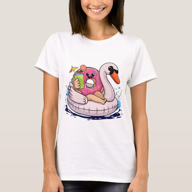 Camiseta "Chillin' on a Floatie: Rosquinha e Juice Delight  (Frente)