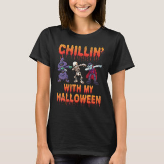 Camiseta Chillin With My Halloween Dabbing Halloween Skelet