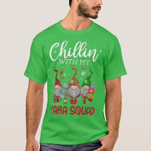 Camiseta Chillin' With My Para Squad Gnomes Christmas Light