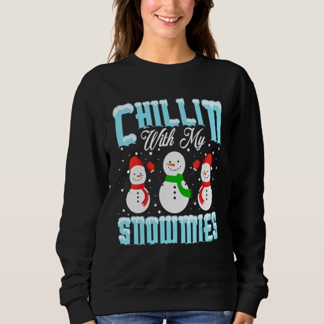 Camiseta Chillin With My Snowmies Family Pajamas Snowman Ch (Frente)