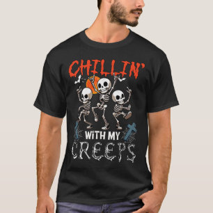 Camiseta Chilling Com Meu Creeps Halloween Três Horrores Sk