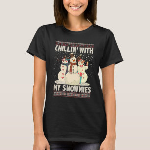 Camiseta Chilling' Com Meus Snowmies Feio Snowman X