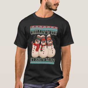 Camiseta Chilling' Com Os Meus Snowmies Feios De Natal 5